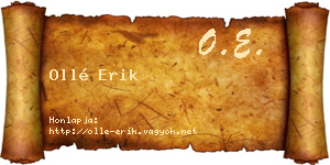 Ollé Erik névjegykártya